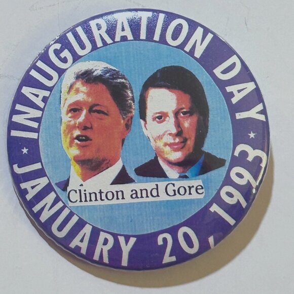 Clinton Gore Inauguration Day Button Badge Pin - Picture 1 of 4